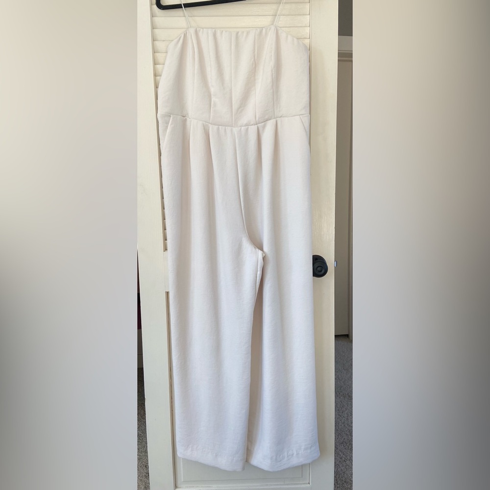 a new day Cream Strapless Jumpsuit